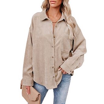 Womens Button Down Shirts Dressy Casual Work Shirt Long Sleeve Oversized Tops