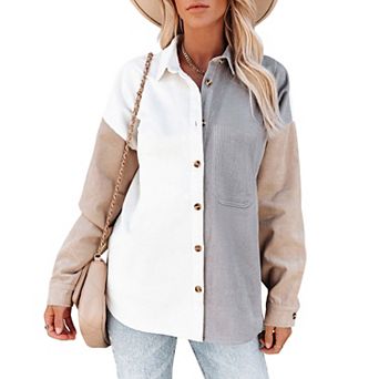 Womens Button Down Shirts Dressy Casual Work Shirt Long Sleeve Oversized Tops