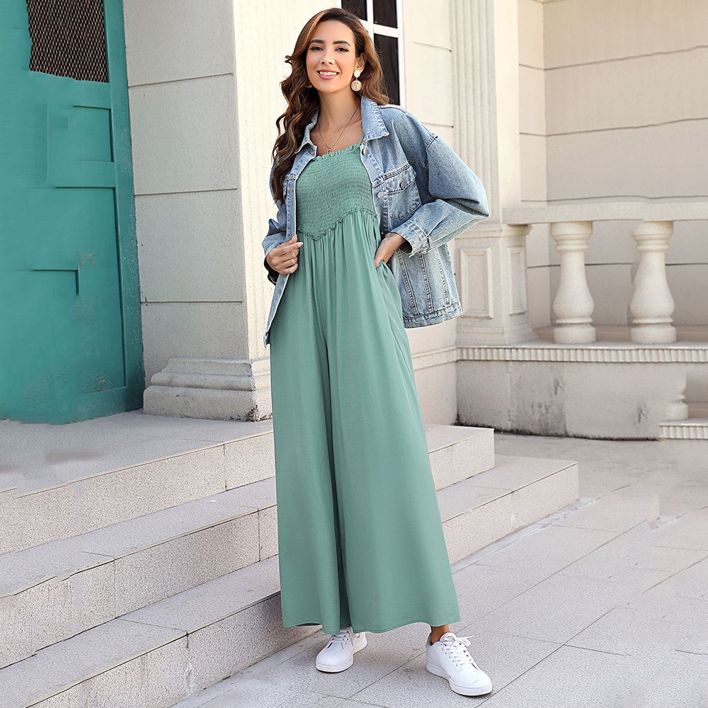 thumbnail image 2 of Women’s Sleeveless Jumpsuit – Adjustable Strap Wide-Leg Romper With Pockets, Summer 2024 2 of 13