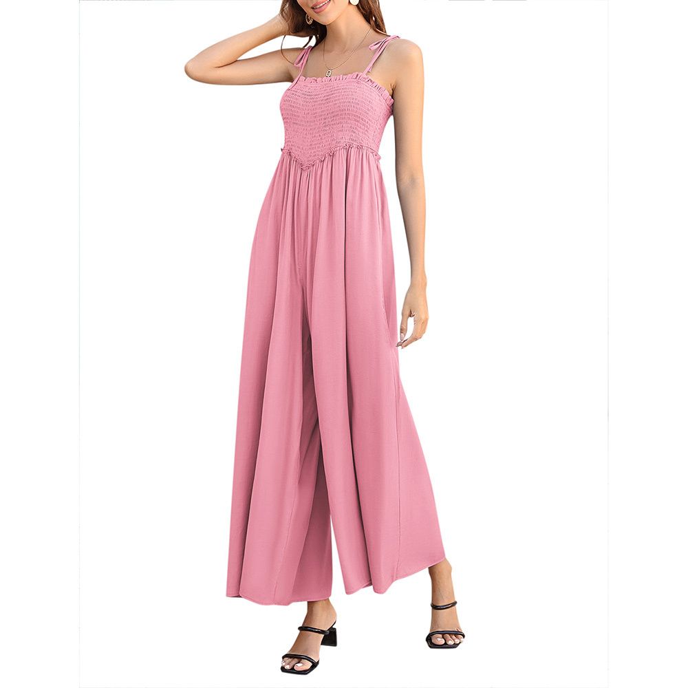 thumbnail image 2 of Women’s Sleeveless Jumpsuit – Adjustable Strap Wide-Leg Romper With Pockets, Summer 2024 2 of 13