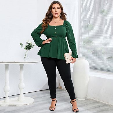 Plus Size Tops Women's T Shirts Babydoll Blouse