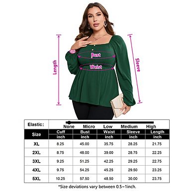 Plus Size Tops Women's T Shirts Babydoll Blouse