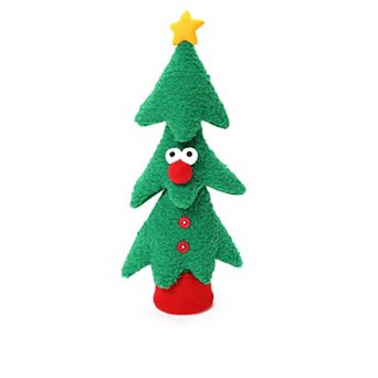 LuxenHome Animated Singing Green 17" Tall Christmas Tree Holiday Decoration, Battery Operated