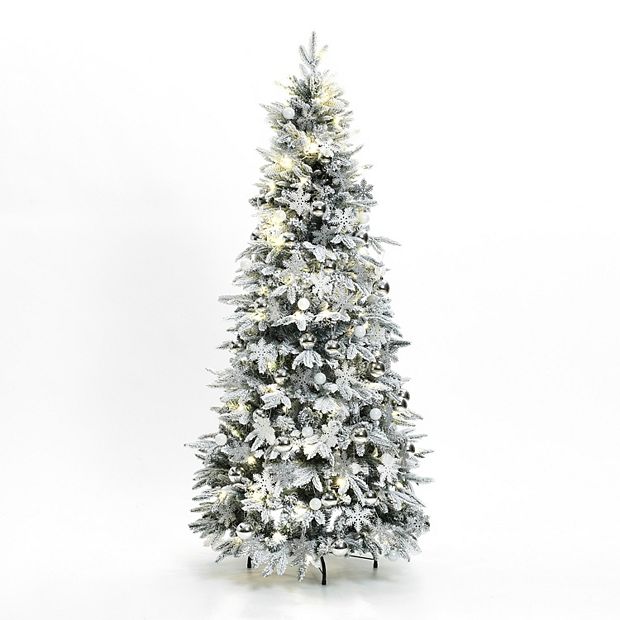 Pre-Lit Snow Flocked 6Ft Christmas deals Tree