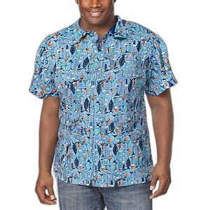 Van Heusen Men's Oasis Printed Short Sleeve Shirt - Button-Down Casual Shirt With Cross Hatch Texture