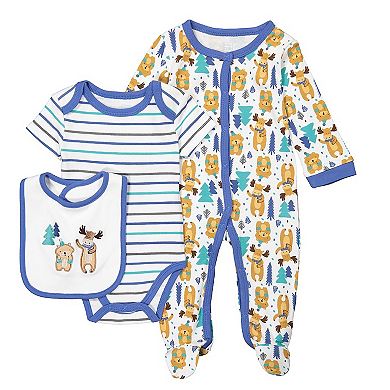 Baby Boys 3 Piece Moose Layette