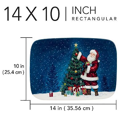 Certified International Santa's Secret Rectangular Platter