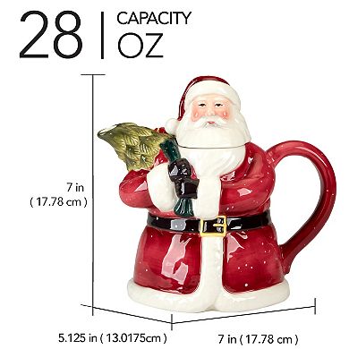 Certified International Santa's Secret 3D Teapot