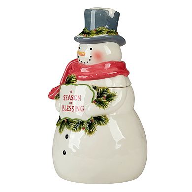 Certified International Snowmans Greeting 3D Cookie Jar