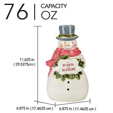 Certified International Snowmans Greeting 3D Cookie Jar