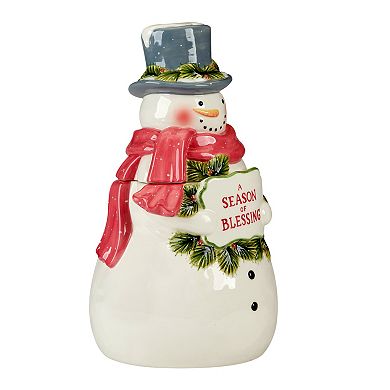 Certified International Snowmans Greeting 3D Cookie Jar