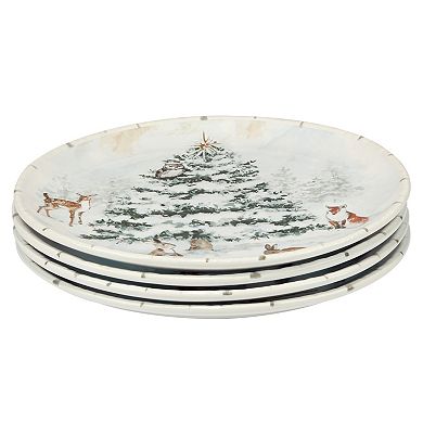 Certified International Winters Frost 4 Dinner Plates Set