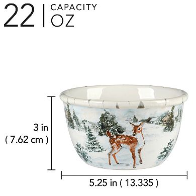 Certified International Winters Frost 4 Ice Cream Bowls Set