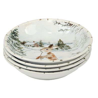 Certified International Winters Frost 4 Soup Bowls Set