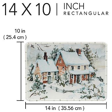 Certified International Winters Frost Rectangular Platter
