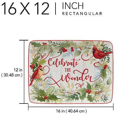 Certified International Winter Greens Rectangular Platter