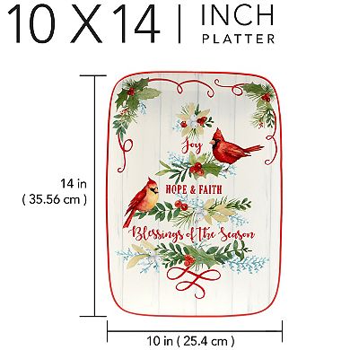 Certified International Winters Green Rectangular Platter