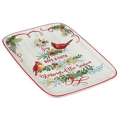 Certified International Winters Green Rectangular Platter