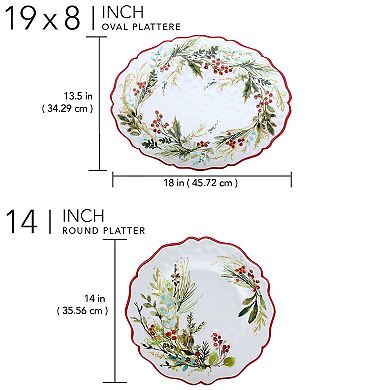 Certified International Christmas Gatherings 2-pc. Platter Set