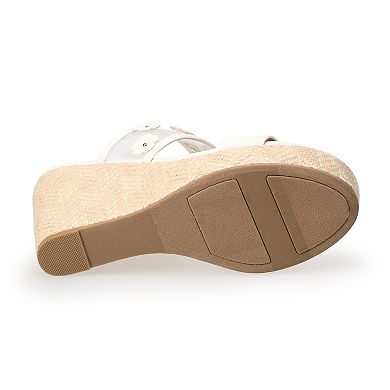 LC Lauren Conrad Sheridyn Flower Mesh Women's Wedge Sandals