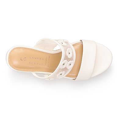 LC Lauren Conrad Sheridyn Flower Mesh Women's Wedge Sandals