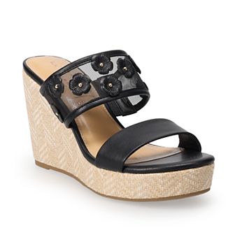LC Lauren Conrad Sheridyn Flower Mesh Women's Wedge Sandals