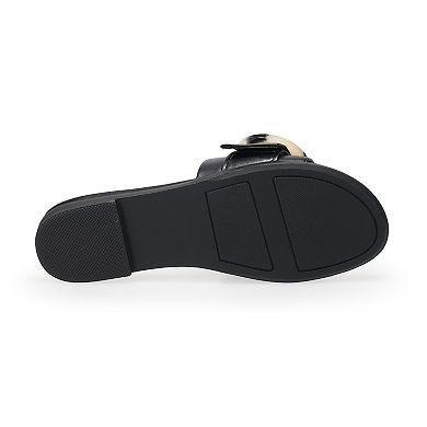 LC Lauren Conrad Henna Circle Women's Buckle Slide Sandals