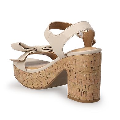 LC Lauren Conrad Aliana Bow Cork Heel Women's Sandals