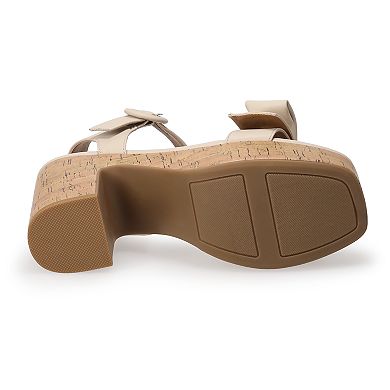 LC Lauren Conrad Aliana Bow Cork Heel Women's Sandals