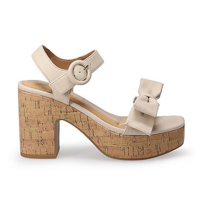 LC Lauren Conrad Aliana Bow Cork Heel Women's Sandals