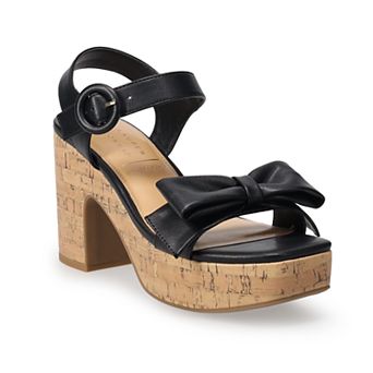 LC Lauren Conrad Aliana Bow Cork Heel Women's Sandals