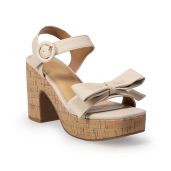 LC Lauren Conrad Aliana Bow Cork Heel Women's Sandals
