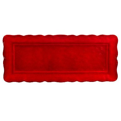 Certified International Red Melamine Crackle 2-pc. Platter Set