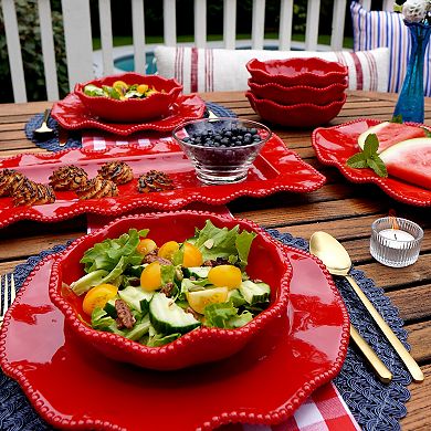 Certified International Perlette Red 2-pc. Platter Set