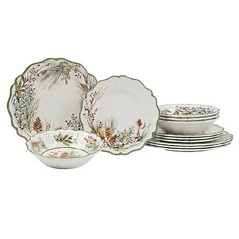 Certified International Winters Forest 12 pc Melamine Dinnerware set