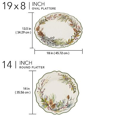Certified International Winters Forest 2-pc. Platter Set