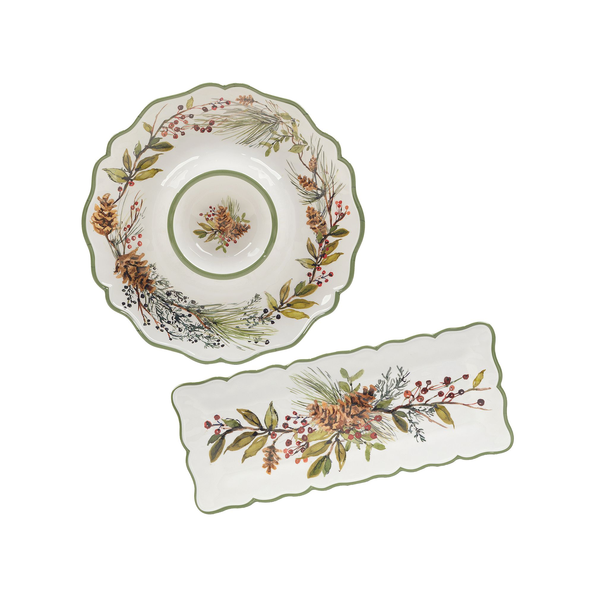 Certified International Winters Forest 2-pc. Appetizer Set, Multi