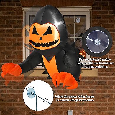 3.3-foot Halloween Inflatable Pumpkin Ghost Window Breakout