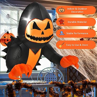 3.3-foot Halloween Inflatable Pumpkin Ghost Window Breakout