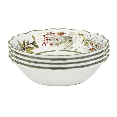 Certified International Winters Forest 4 Bowls Set