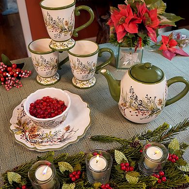 Certified International Winters Forest 4 Mugs Set