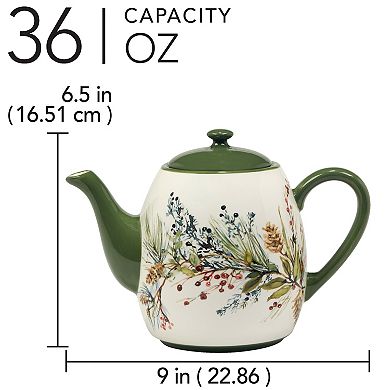 Certified International Winters Forest Teapot