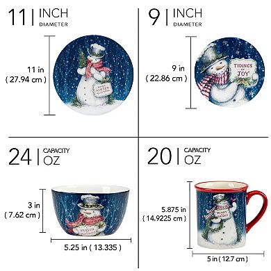Certified International Snowman Greetings 16-pc. Dinnerware Set