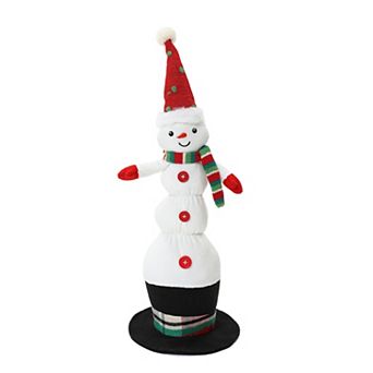 LuxenHome Animated Singing 18.5" Tall Snowman Holiday Decoration, Battery Operated