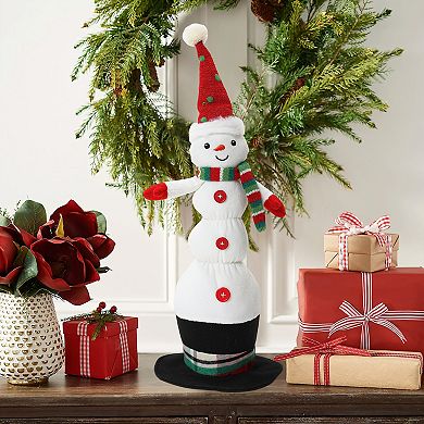 LuxenHome Animated Singing 18.5" Tall Snowman Holiday Decoration, Battery Operated