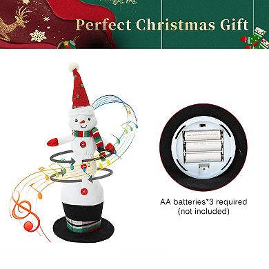 LuxenHome Animated Singing 18.5" Tall Snowman Holiday Decoration, Battery Operated