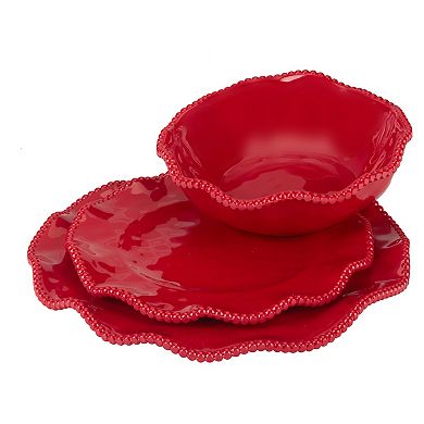 Certified International Perlette Red 12-pc. Dinnerware Set