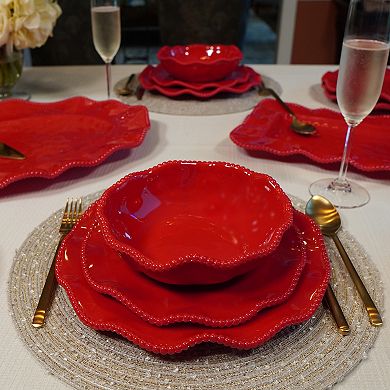 Certified International Perlette Red 12-pc. Dinnerware Set