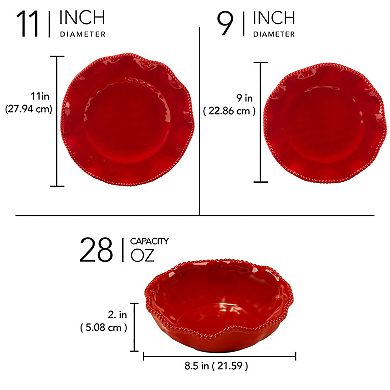Certified International Perlette Red 12-pc. Dinnerware Set
