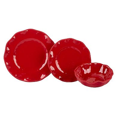 Certified International Perlette Red 12-pc. Dinnerware Set